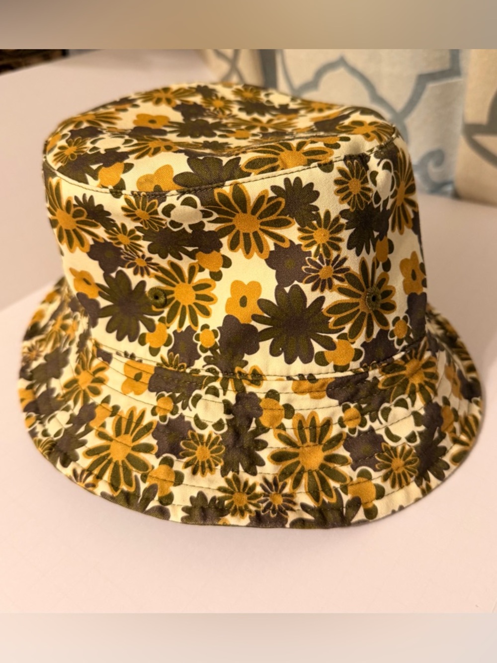 Steve Madden Kids Floral Bucket Hat - Yellow & Brown